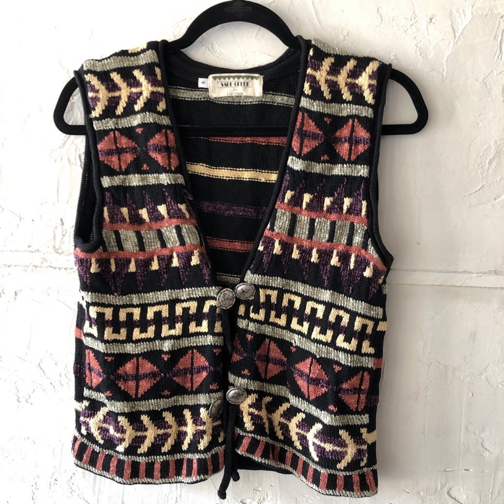 VINTAGE SAGE CREEK BY LIZ ENCE KNIT VEST